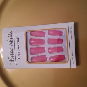 Hot Pink False Nails